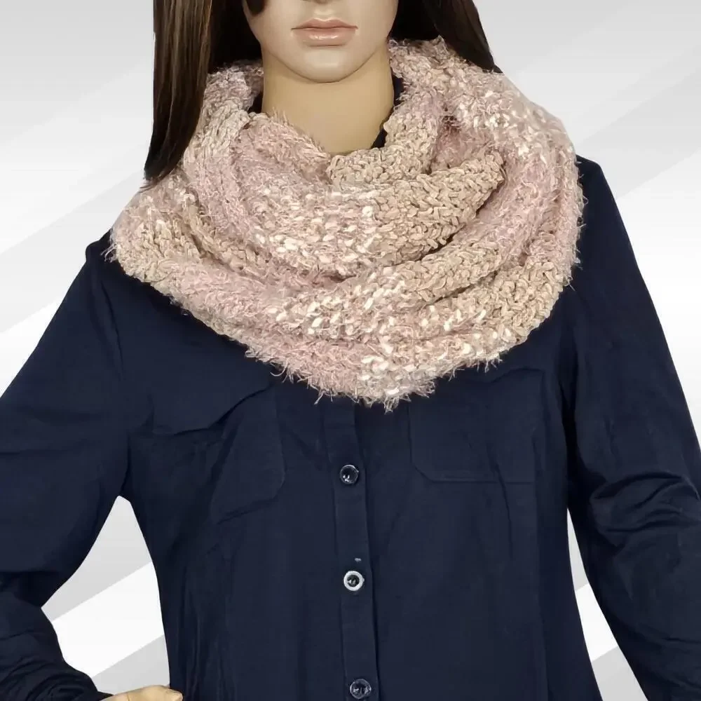 2/$30 INC International Concepts Blush Mixed-Yarns Loop Scarf One Size